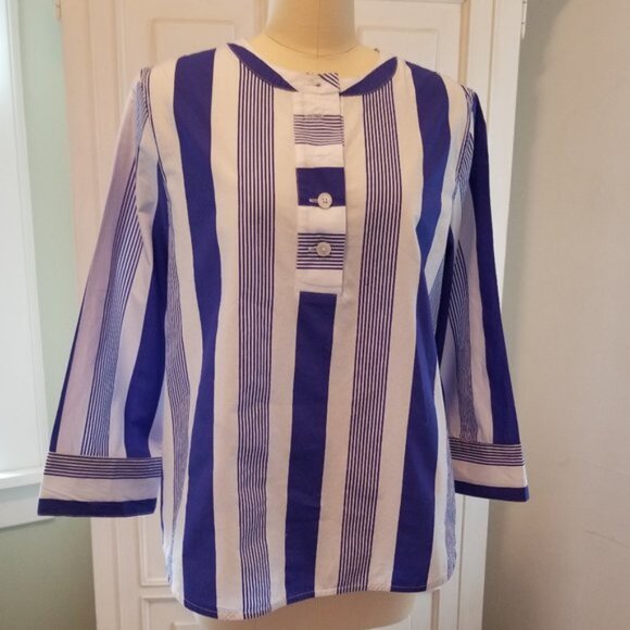 J Crew button front cotton poplin tunic - Picture 3 of 4